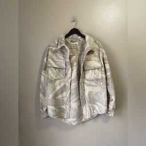 Urban Outfitters Unisex Sherling Marble Oversized Shacket